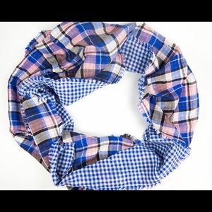 American Colors Pink & Blue Reversible Plaid Scarf